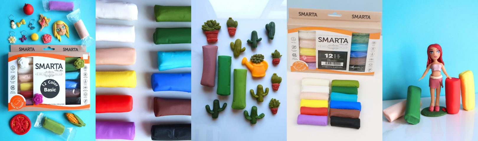 Smarta Modeling Clay 8 Smarta Modelleme Hamuru | air dry clay smarta color collection for craft diy handmade projects 2.jpg 2