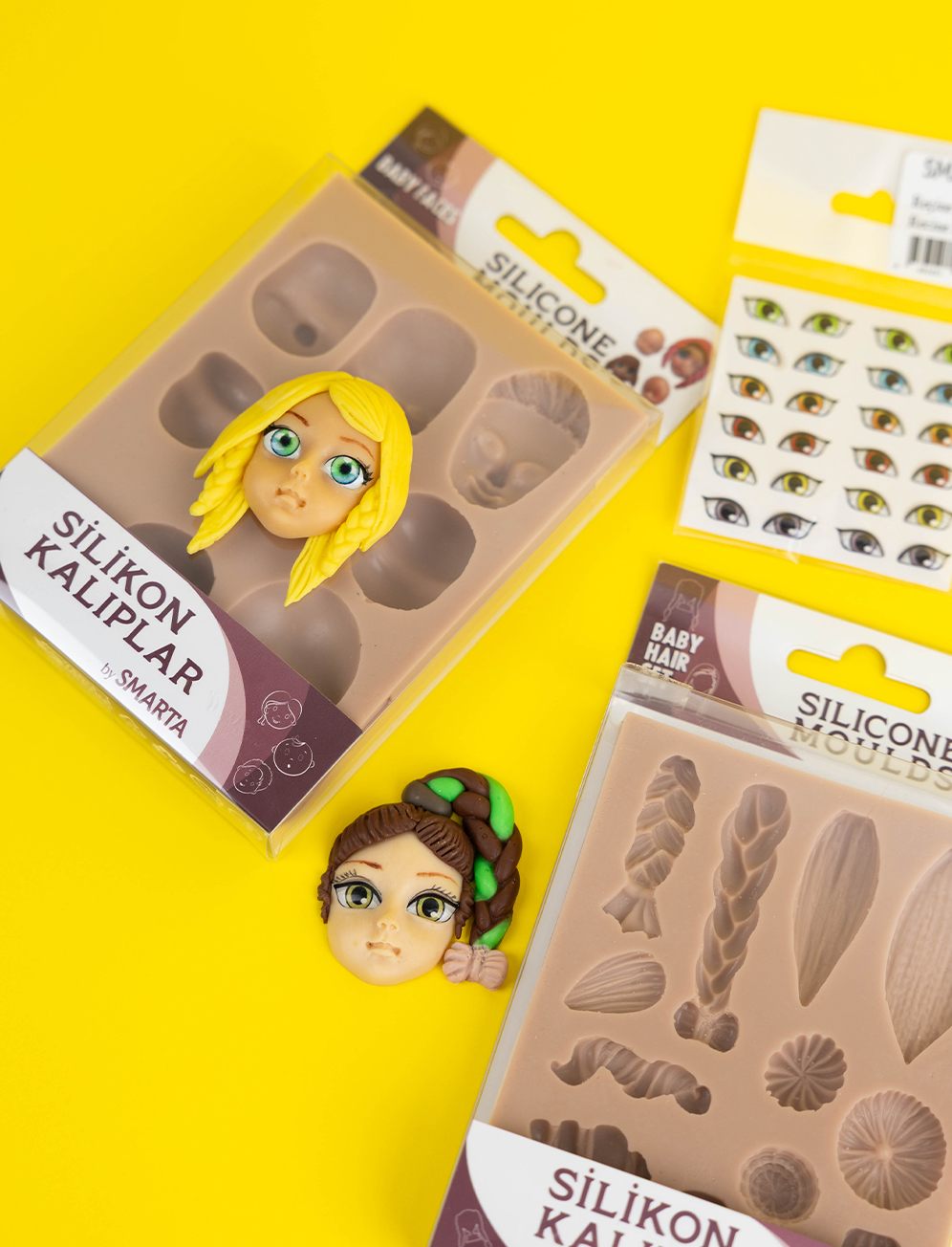 Smarta Modeling Clay 6 Smarta Modelleme Hamuru | diy clay molds miniature figures faces hairs shapes smarta.jpg