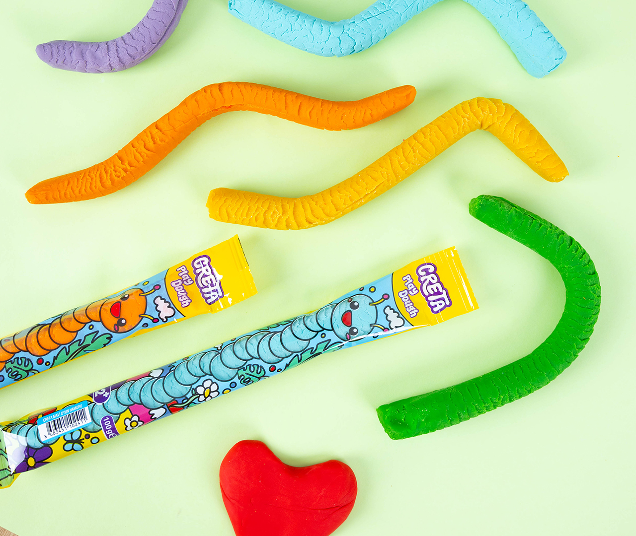 Oyun Hamuru 11 Smarta Modelleme Hamuru | fun caterpillar design play dough non toxic colors.jpg
